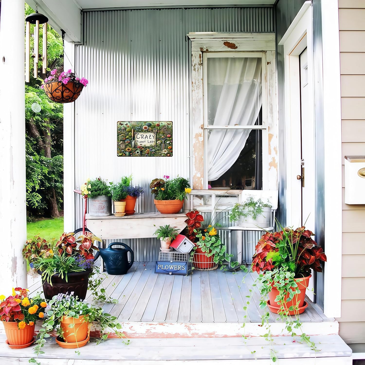 Bestylez Garden Gifts Vintage Gardening Signs Crazy Plant Lady Tin Sign for Home Garden Greenhouse Living Room Bedroom Yard Outdoor Decor 8X12 Inch (3359)