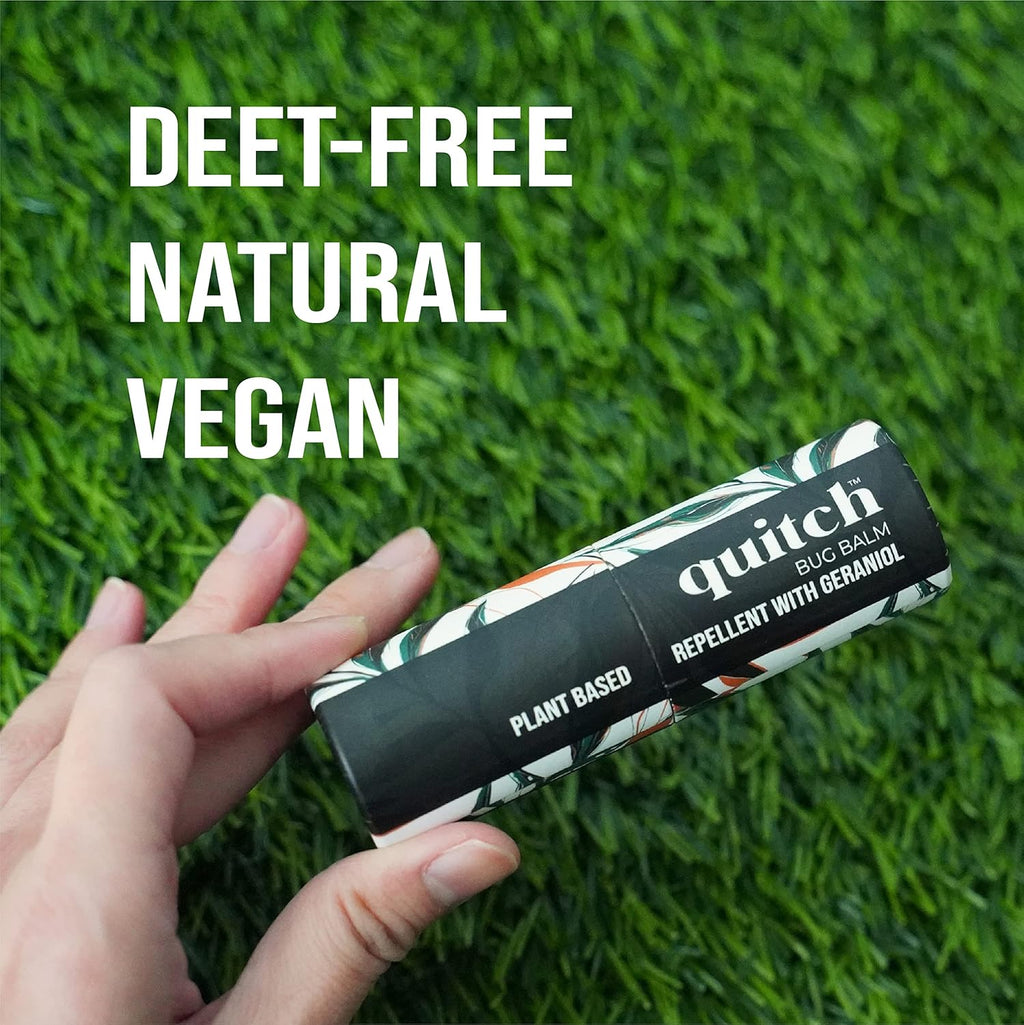 Quitch Mosquito Bug Repellent Balm, Bug Spray Alternative Insect Repellent Travel Size, DEET-Free Vacation Essentials Cruise Must Have, Natural Bug Repellent Wipes Alternative, Made in The USA