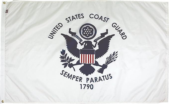 FlagSource U.S. Coast Guard Nylon Military Flag, Made in The USA, 3x5'