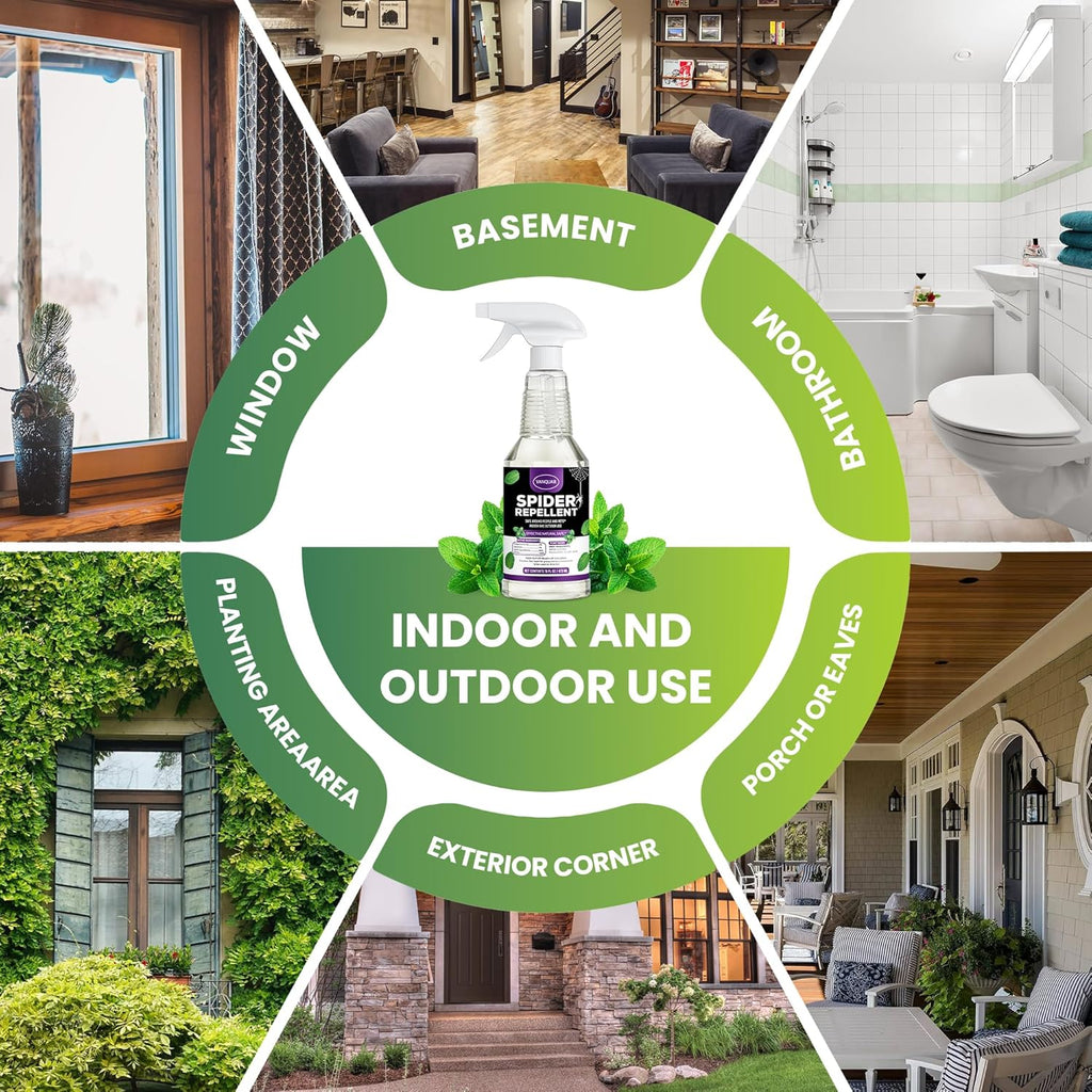 16 oz Peppermint Oil Spider Repellent Spray - Natural Insect Deterrent for Home & Garden