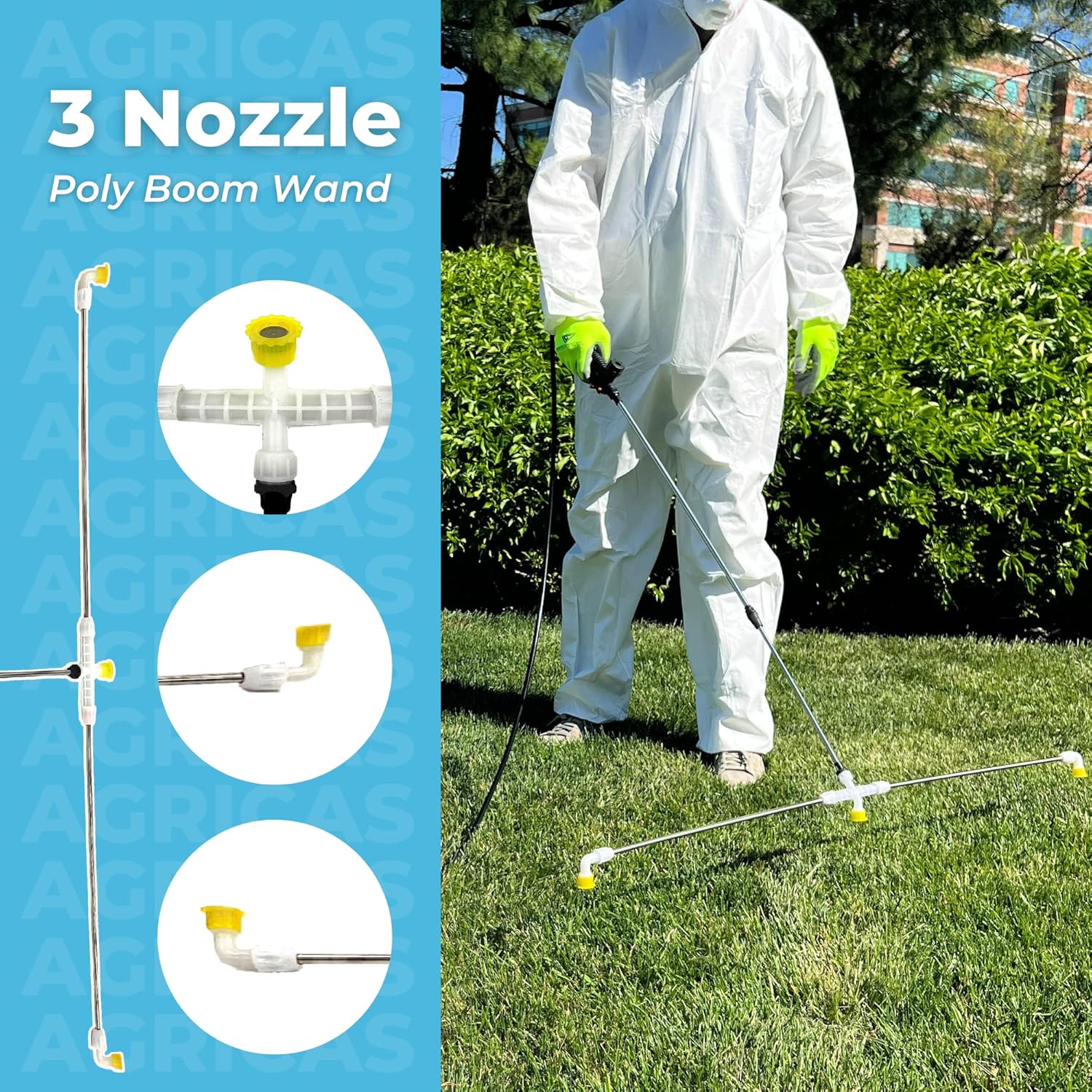 10.5 Gal Battery Powered Sprayer with Double Professional Pump with Wheels, Multifunctional and Portable Weed Sprayer for Lawn & Garden with Adjustable HD Wand and Nozzles