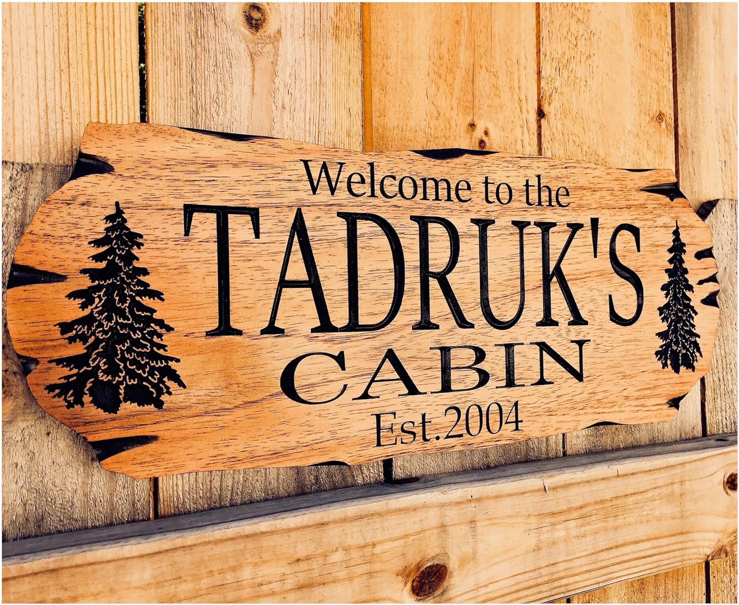 Personalized cabin sign Outdoor Sign Rustic Welcome Rustic Decor Family Wooden Sign