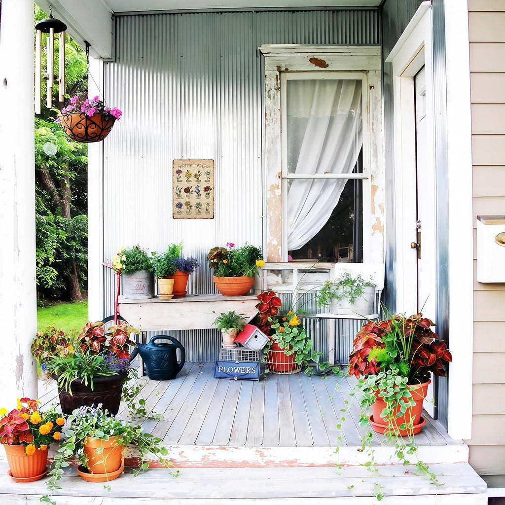 Bestylez Garden Gifts Vintage Gardening Signs Mom Grandma Birth Month Flower Tin Sign for Home Garden Greenhouse Living Room Bedroom Yard Cottage Outdoor Decor 8X12 Inch (3355)