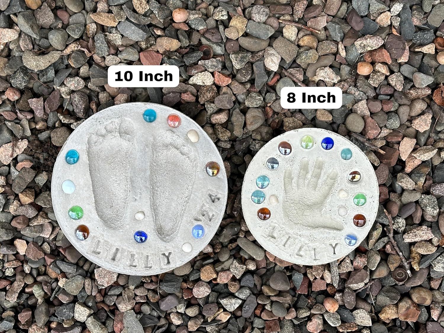 DIY Stepping Stone Kit, Handprint Stepping Stone, Mother's Day Gift, Footprint Stepping Stone (10 Inch)