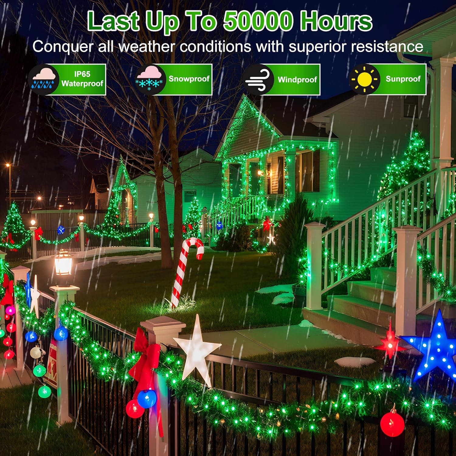 750LED Christmas Lights Outdoor Use, 240ft 12 Modes Green LED String Lights with Timer Dimmable, Waterproof Christmas Tree Lights for Xmas Patio Yard Fence Balcony Garden Party Decor Green