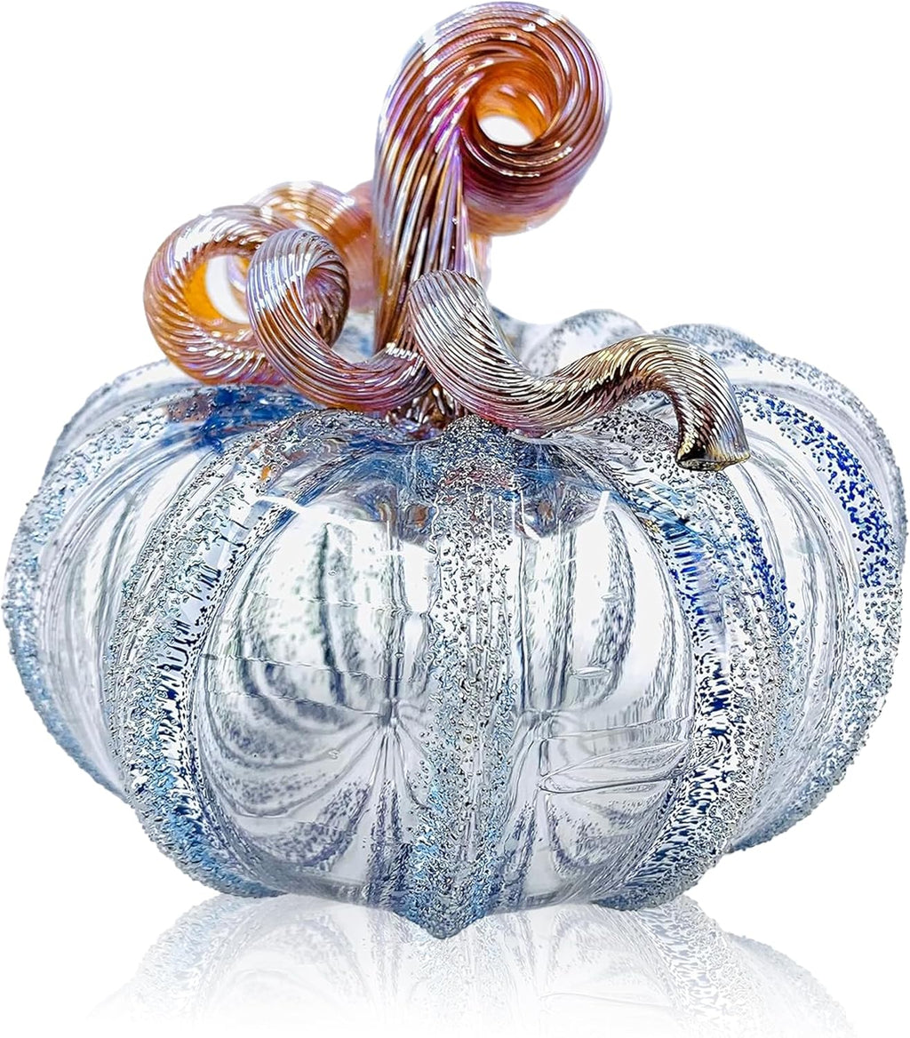 Luke Adams Glass Handmade Glass Pumpkins Handmade Table Top Home Decor (Squat, Happily Ever After)