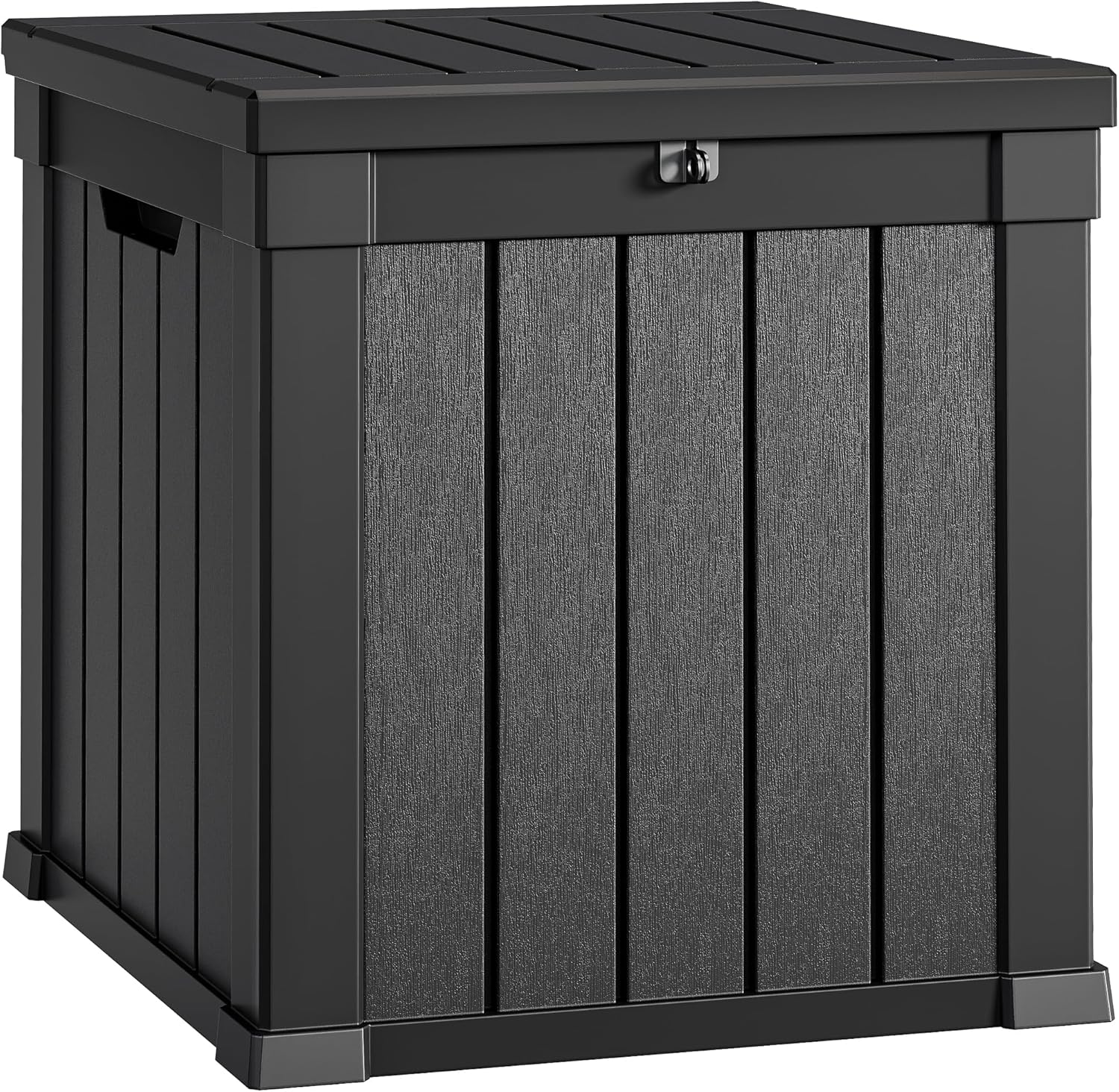 YITAHOME Deck Box, 51 Gallon Weatherproof Outdoor Storage Container for Patio Cushions, Pool Supplies, Garden Tools, Lockable Lid and Side Handles, Black