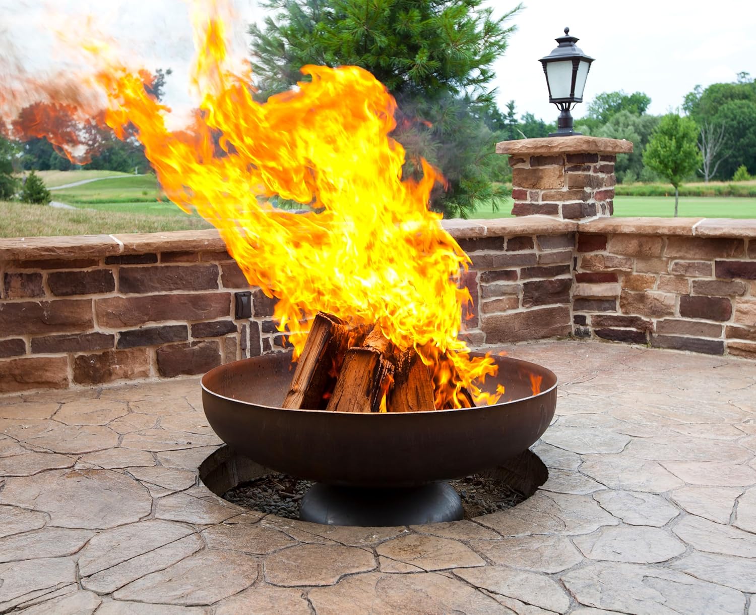 Patriot Fire Pit – Ohio Flame Wood Burning Outdoor Fire Pit - 42" Diameter (Made in USA)
