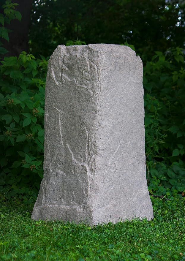 Emsco Group 2235 Natural Sandstone Appearance Utility Cover – Lightweight – Easy to Install Tall Monolith Landscape Rock