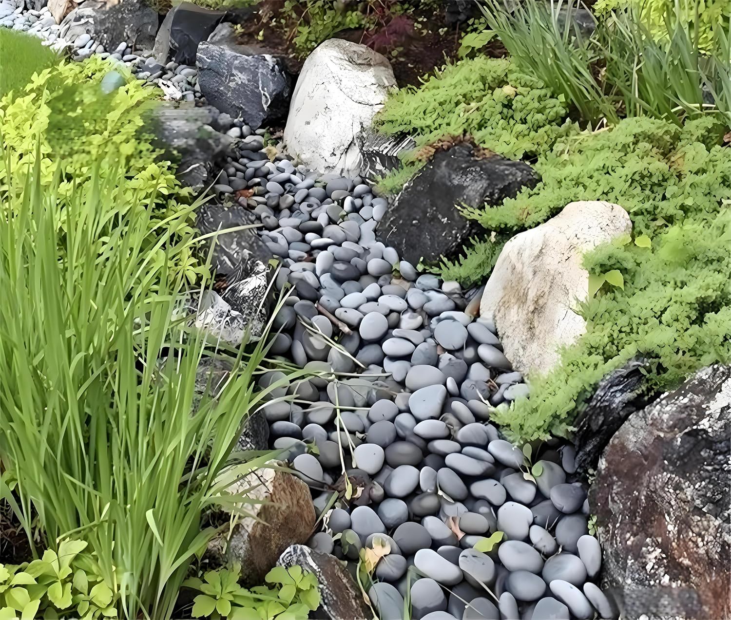 10 Pounds Black River Rocks, 2-3 Inch Black Stones Pebbles for Plants, Landscaping, Garden, Aquarium, Backyard and Indoor Water Fountains