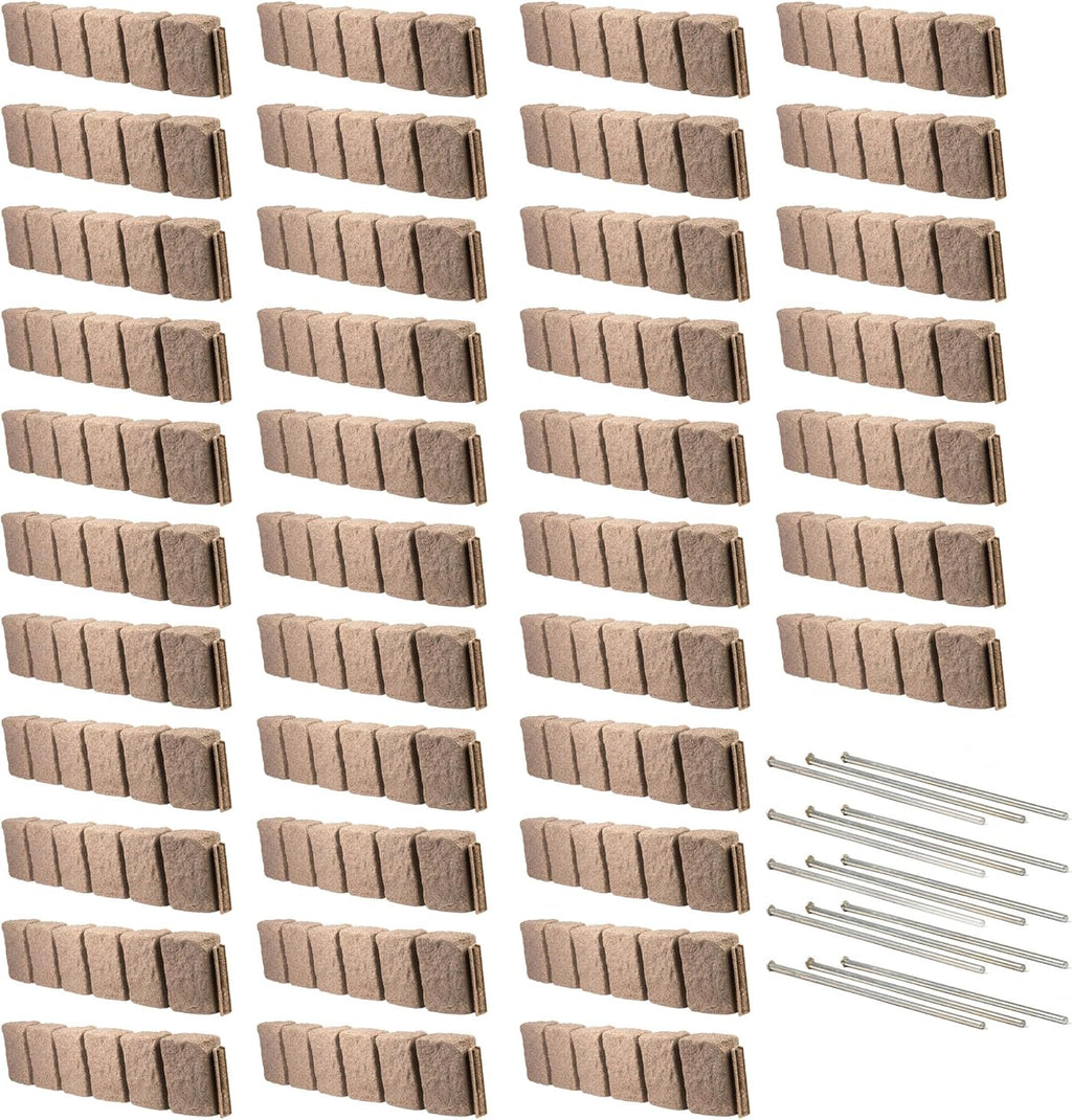 Beuta Landscape Edging | Garden Edging Border | Faux Stone Block XL for Lawn Edging, Flower Beds & Yard Edging – 40 Pack | Each Section Has 6 Blocks 48" L x 4" W x 9.5" H | 120 Spikes | Sandstone