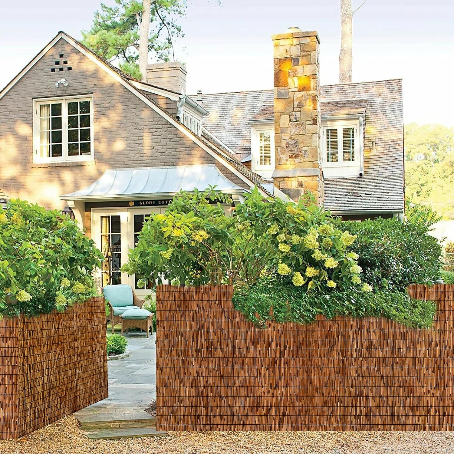 Natural Reed Fence,6FT X 16.4FT Bamboo Fencing Privacy Reed Screening for Outdoor, Gallery, Restaurant, Hotel, Patio (Brown)