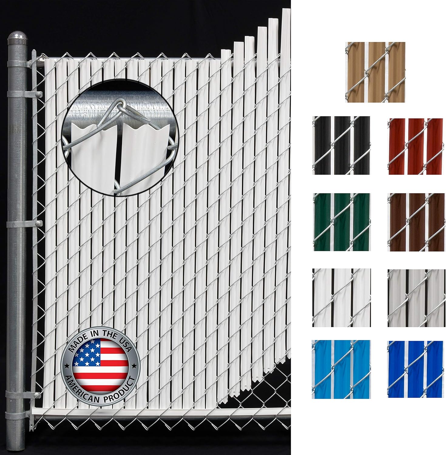 Wave Slat (9 Colors) Single Wall Bottom Locking Privacy Slat for 4', 5', 6', 7' and 8' Chain Link Fence (8 ft, White)