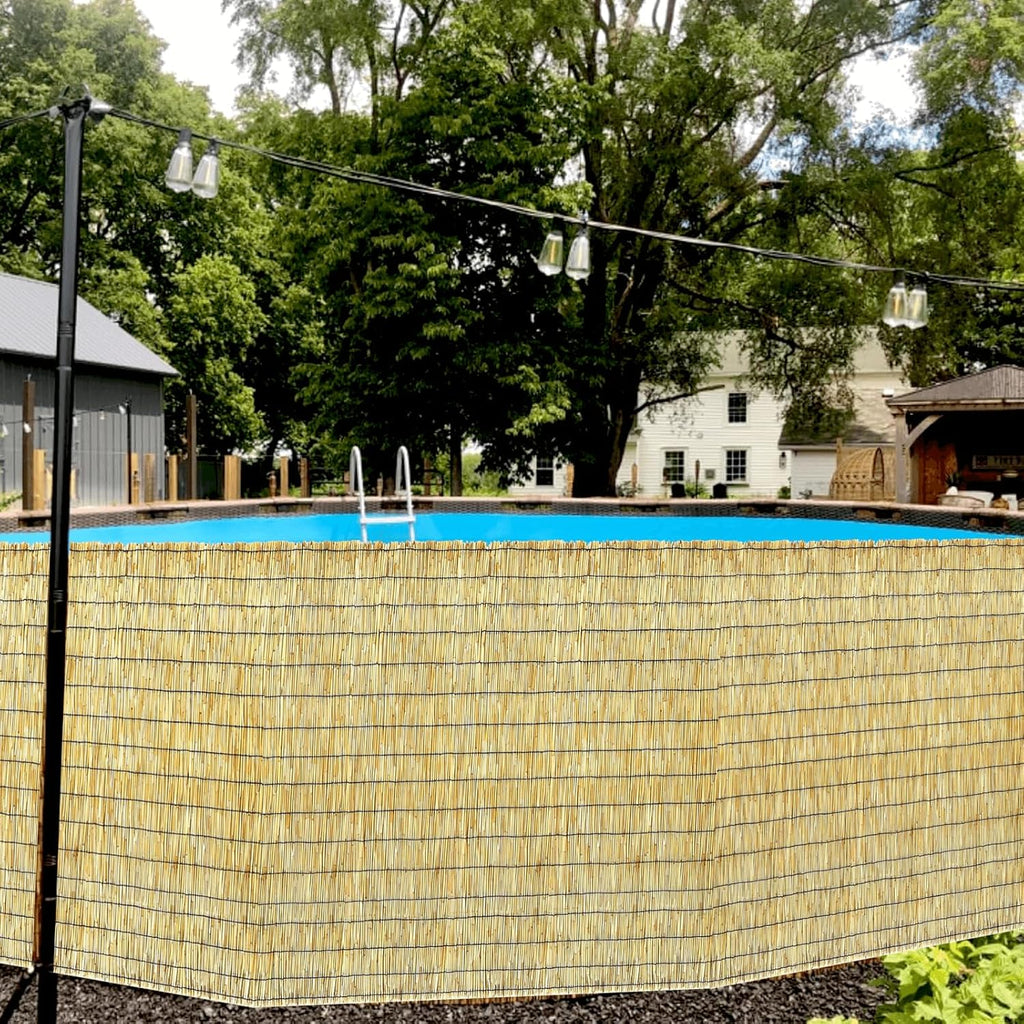 Bamboo Reed Fencing, Natural Bamboo Fence Rolls 4 Feet High, Decorative Reed Screen Privacy Curtains for Patio Balcony Garden Backyard Outdoor, 4 x 10 FT