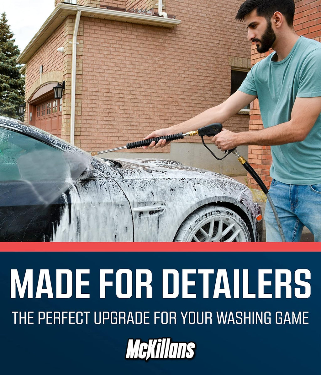 McKillans® Car Pressure Washer Extension Wand - Power Washer Wand Extension for Car Wash - Short Pressure Washer Wand Replacement - Pressure Washer Accessories & Attachments - 1/4” Quick Connect Plug