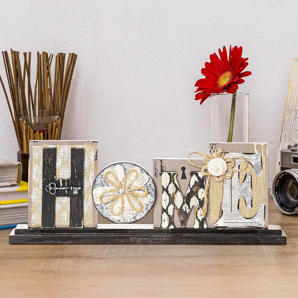 Young's Inc. Wood Block Tabletop Sign - Attractive Living Room Decor - Rustic Centerpiece Table Decorations - Home Decorations for Living Room - 17.5" W x 1.75" D x 7" H