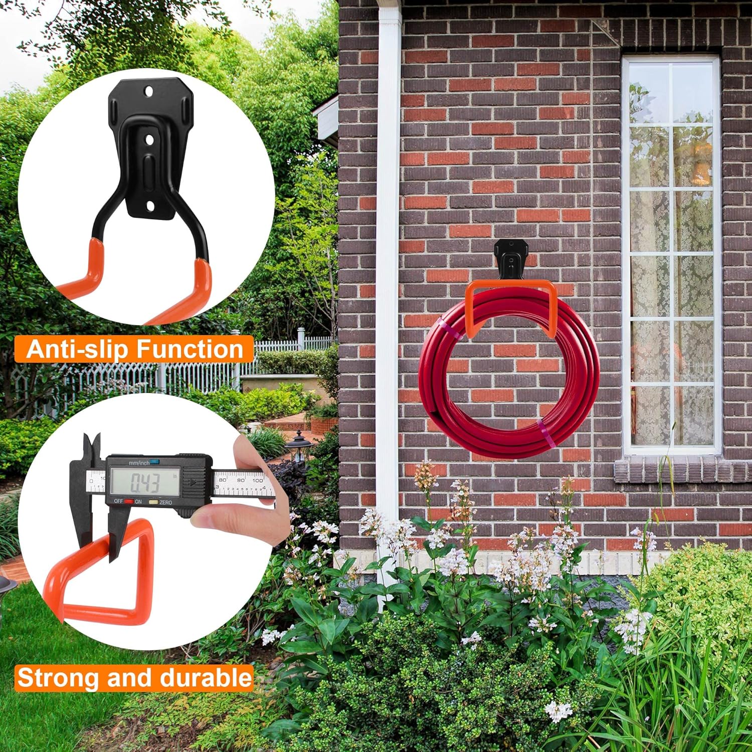 2pcs Hose Organizer Metal Hose Hangers for Outside Heavy Duty Hose Hook Wall Mount Hose Reels Garden Hose Holder for Ropes