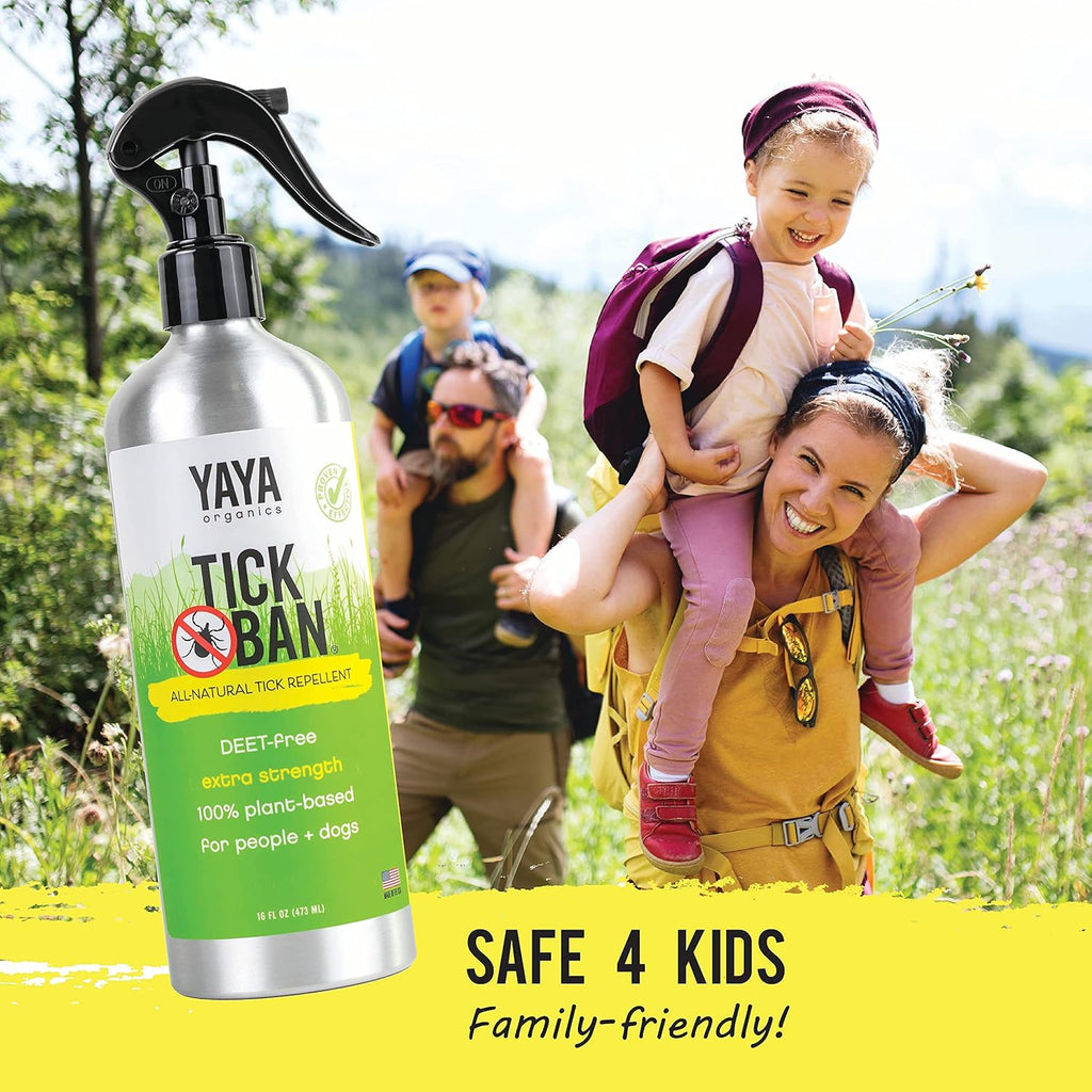 YAYA ORGANICS Family Bundle – Protect Your Family from Ticks and Mosquitoes with All-Natural, Proven Effective Repellents - Tick Ban 16 oz, Squito Ban 16 oz, Baby Bug Ban 4 oz