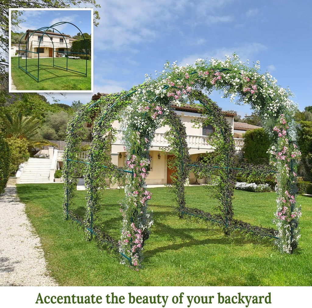 Multi-Size Large Garden Support Arch Frame Climbing Plant Arch Arbor for Flowers/Fruits/Vegetables (13FT x 7FT x 7.2FT)