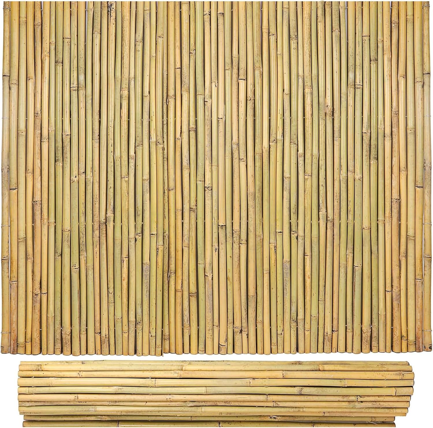 Bamboo Fencing Roll 6 ft High x 8 ft Long x 0.7 in D, Natural Bamboo Privacy Fence, Divider Decorative Fence for Patio, Balcony, Garden, Border Pool