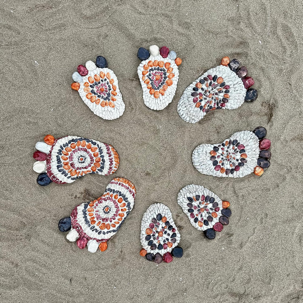 Outdooor Stepping Stones - Decorative Garden Stones for Patio, Deck, Garden or Sidewalk Faux Cobblestone Stepping Stones (Set of 2#B Small Size