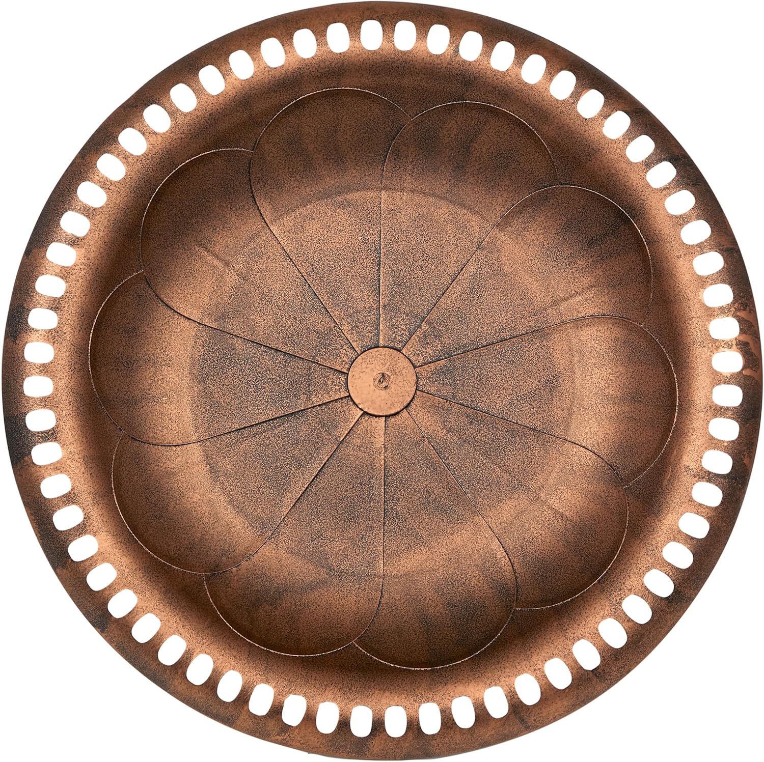 Alpine Corporation TEC116BZ Outdoor Pedestal Birdbath w/Scrollwork Base and Stakes, Elegant Garden Birdbath, 28" H, Bronze