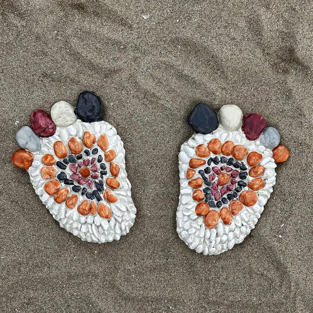 Garden Stepping Stones - Decorative Garden Stones for Patio, Deck, Garden or Sidewalk Faux Cobblestone Stepping Stones (Set of 2#A Small Size